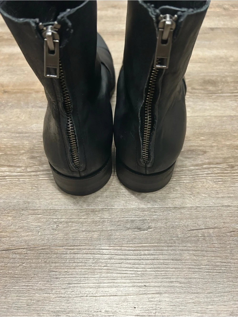 All Saints Men’s Size 46 US 13‎ Black Leather Chukka Ankle Boots Back Zipper